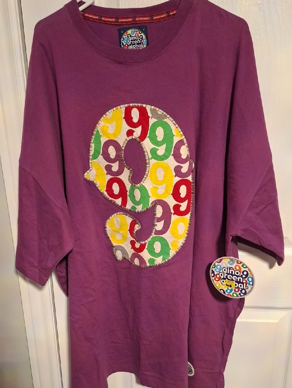 Purple Mens Graphic Tee - Multicolor 9 Patch